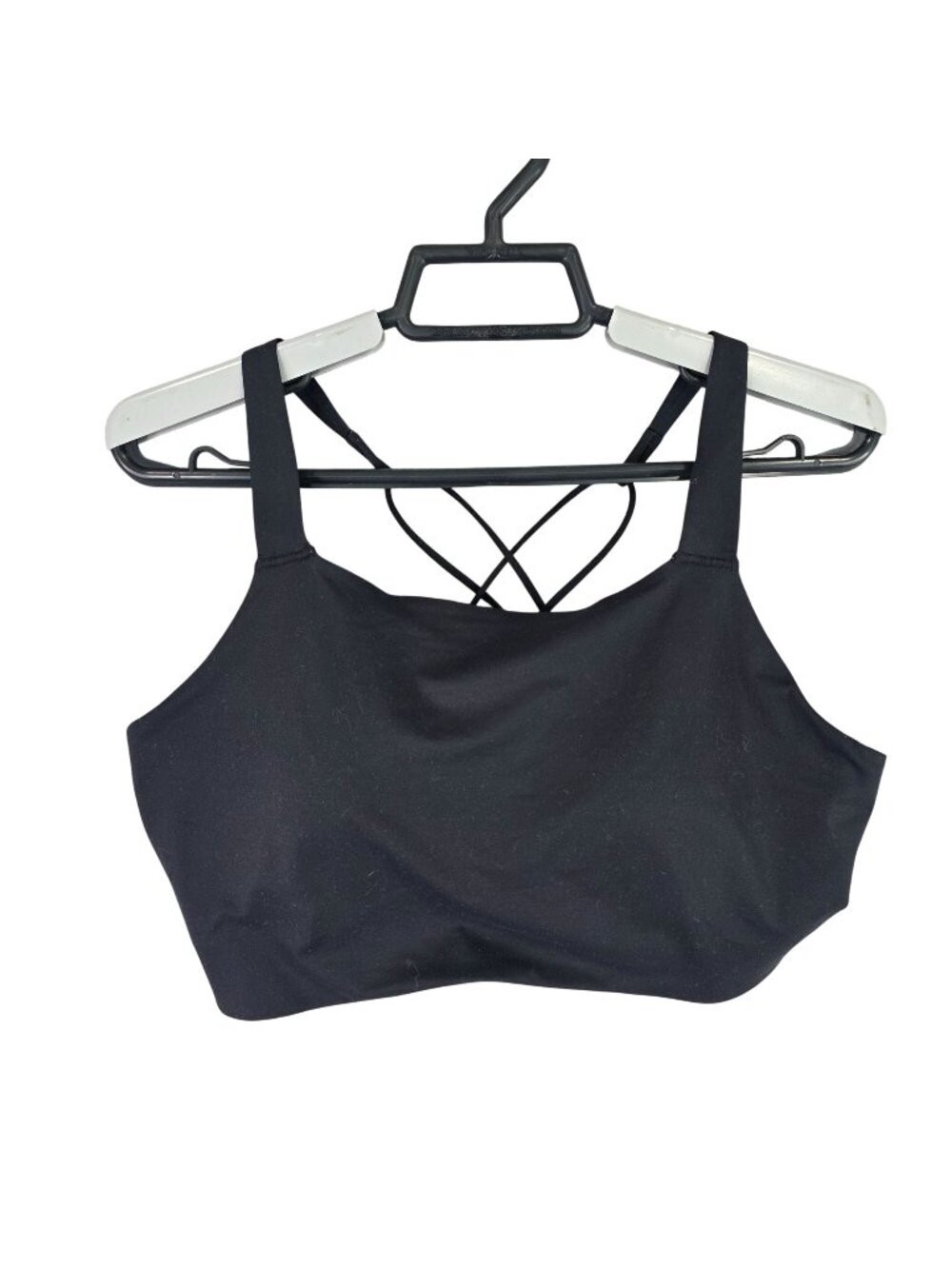 Womens Nike Dri-FIT Black Strappy Back Sports Bra Medium Support Size L